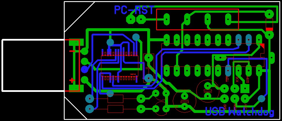 Platinenlayout des USB-PC-Watchdogs